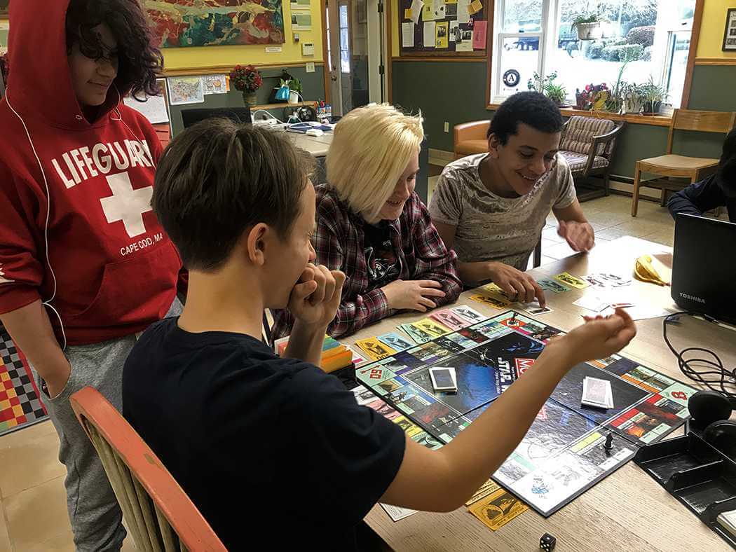 Teens in the common area at North Star.