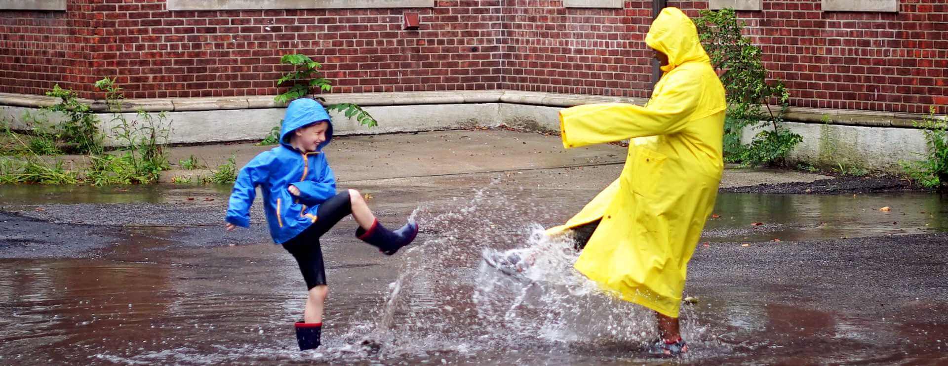 Kids playing in water